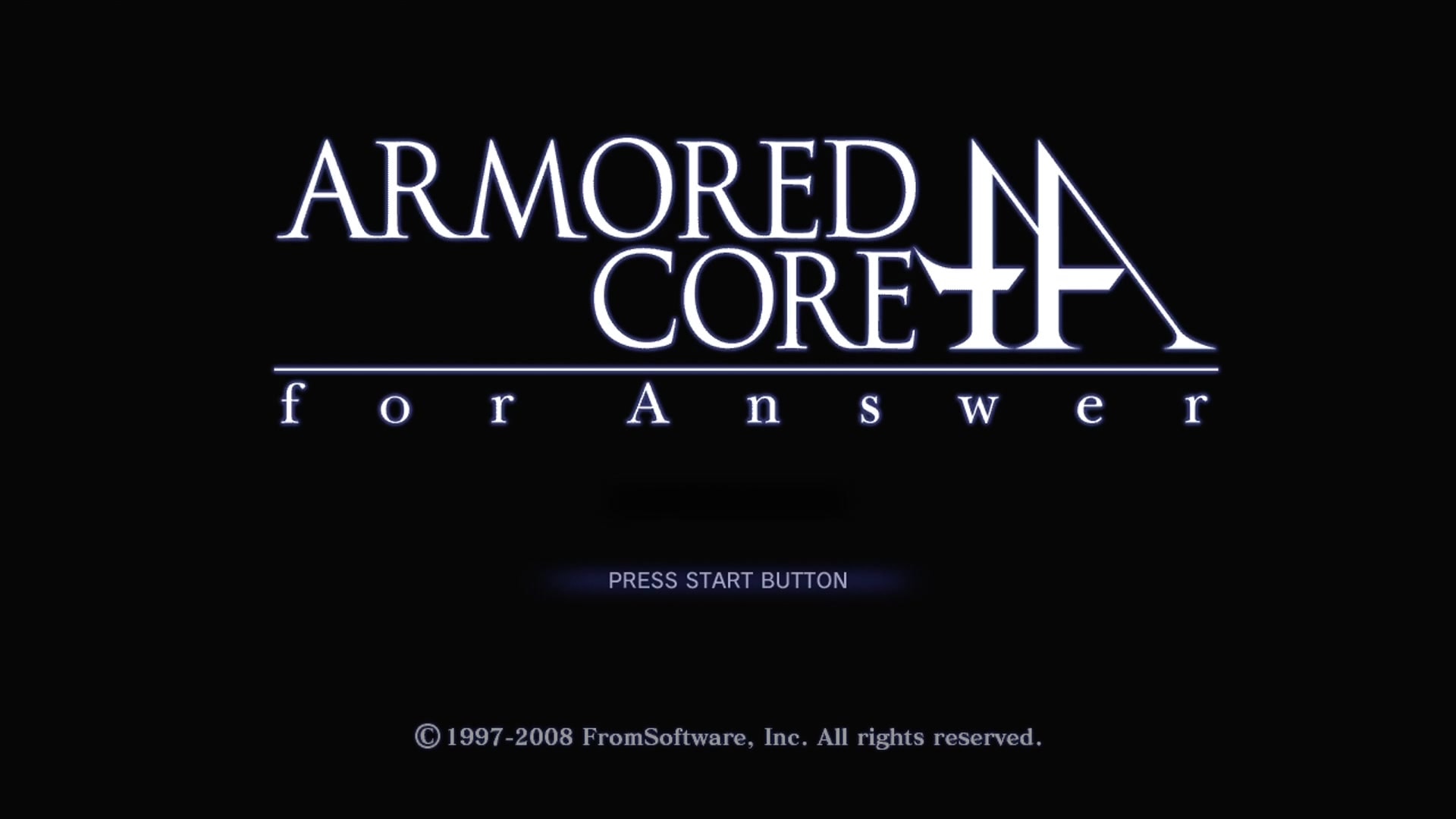 Armored Core: For Answer title screen for Xbox 360